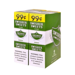 Swisher Sweets Cigarillos 99 Cent Pre Priced 30 Packs of 2 Cigars Green Sweets