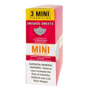 Swisher Sweets Mini Cigarillos 3 for 2 Passion Fruit 15 Pouches of 3