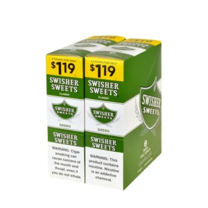 Swisher Sweets Cigarillos $1.19 Pre Priced 30 Packs of 2 Cigars Green Sweets