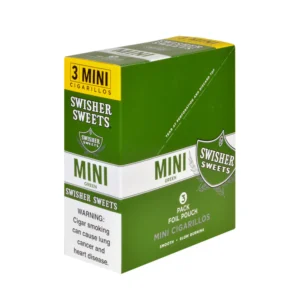 Swisher Sweets Mini Cigarillos Green Sweets 15 Pouches of 3
