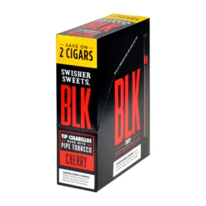 Swisher Sweets BLK Tip Cigarillos 15 pouches of 2 Cherry