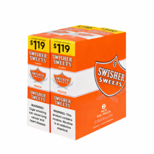 Swisher Sweets Cigarillos $1.19 Pre Priced 30 Packs of 2 Cigars Peach