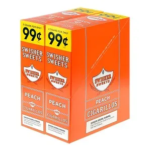 Swisher Sweets Cigarillos 99 Cent Pre Priced 30 Packs of 2 Cigars Peach